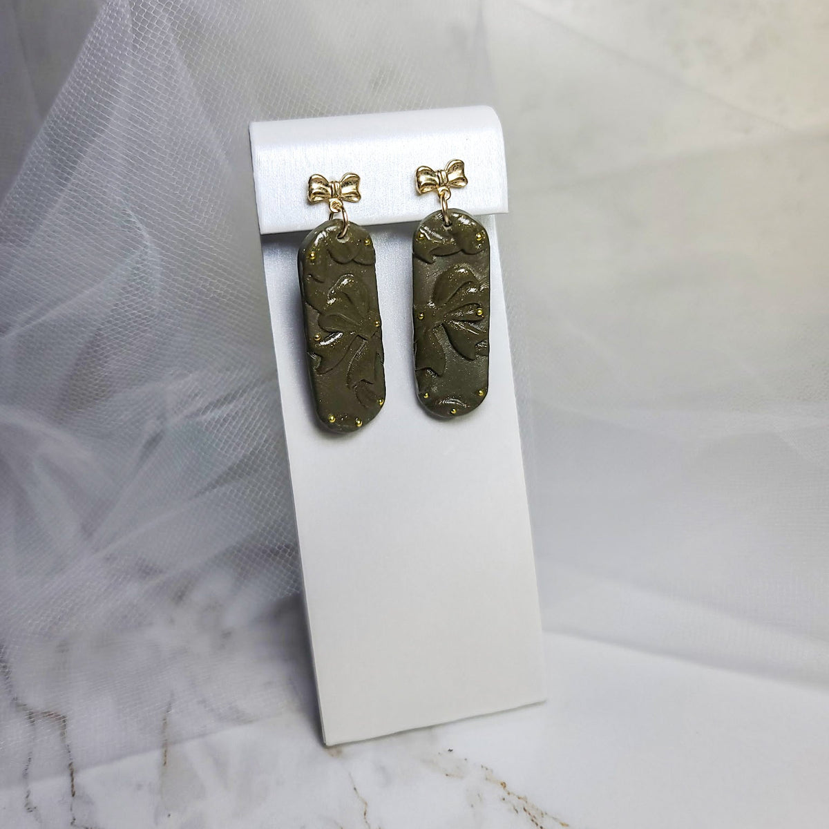 Ribbon Tapestry Dangle Earrings