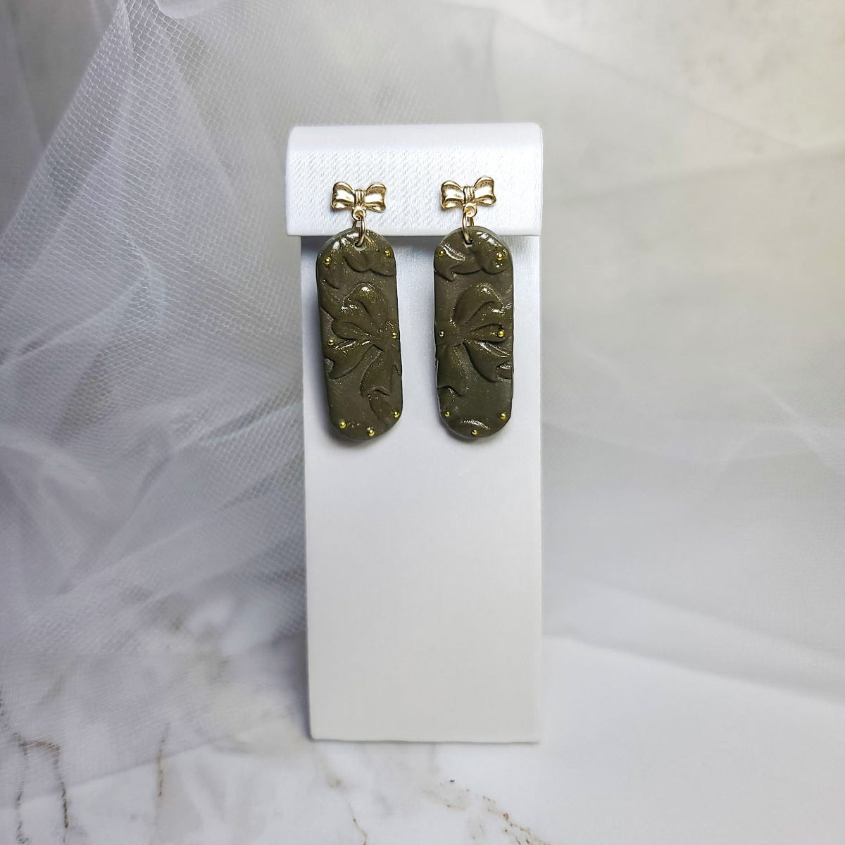 Ribbon Tapestry Dangle Earrings