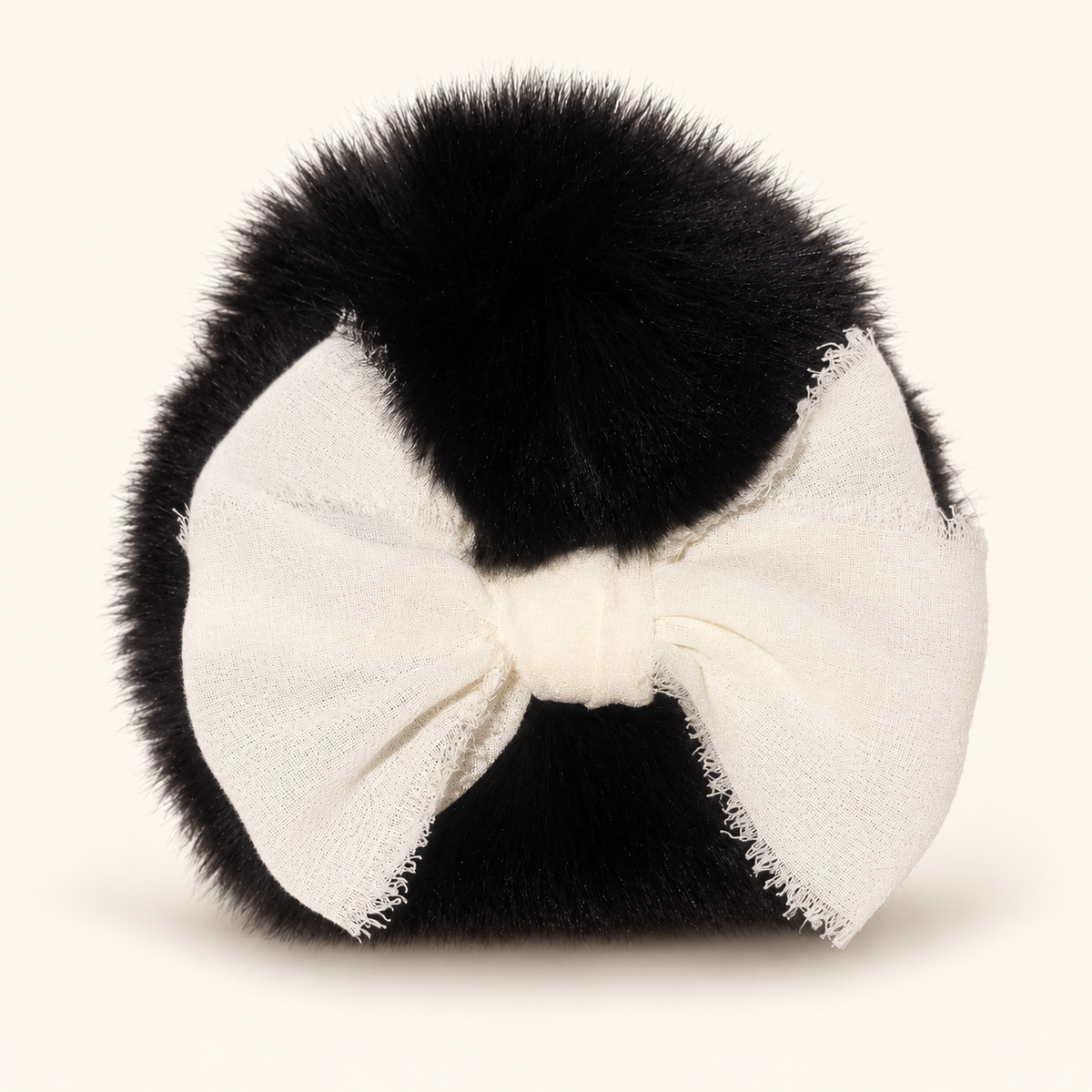 Fur Clawclip with Chiffon Bows