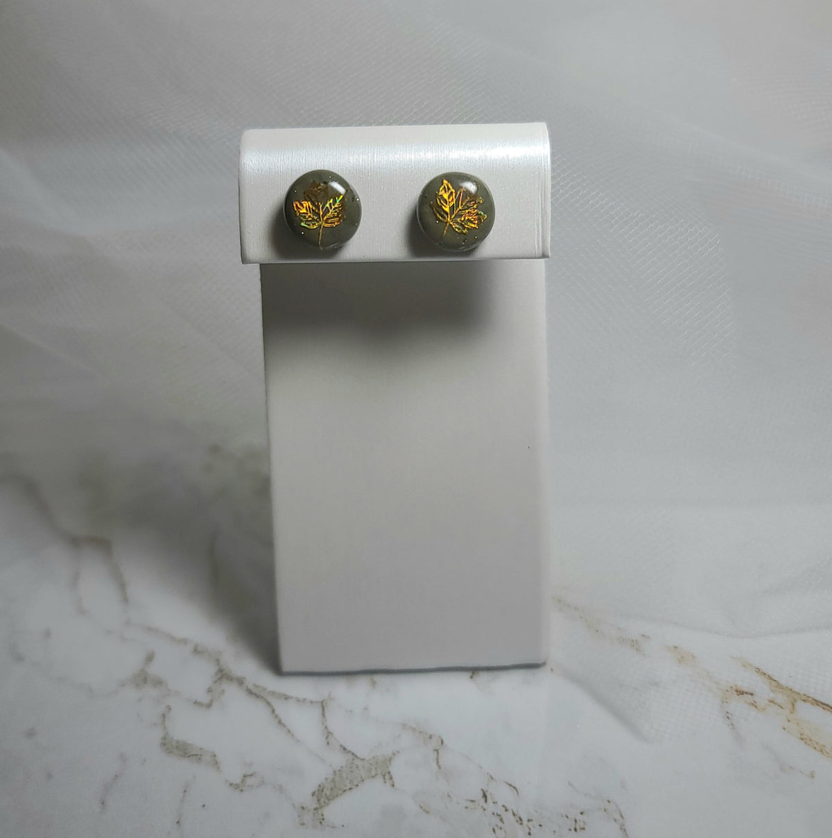 Gold leaf Stud Earrings