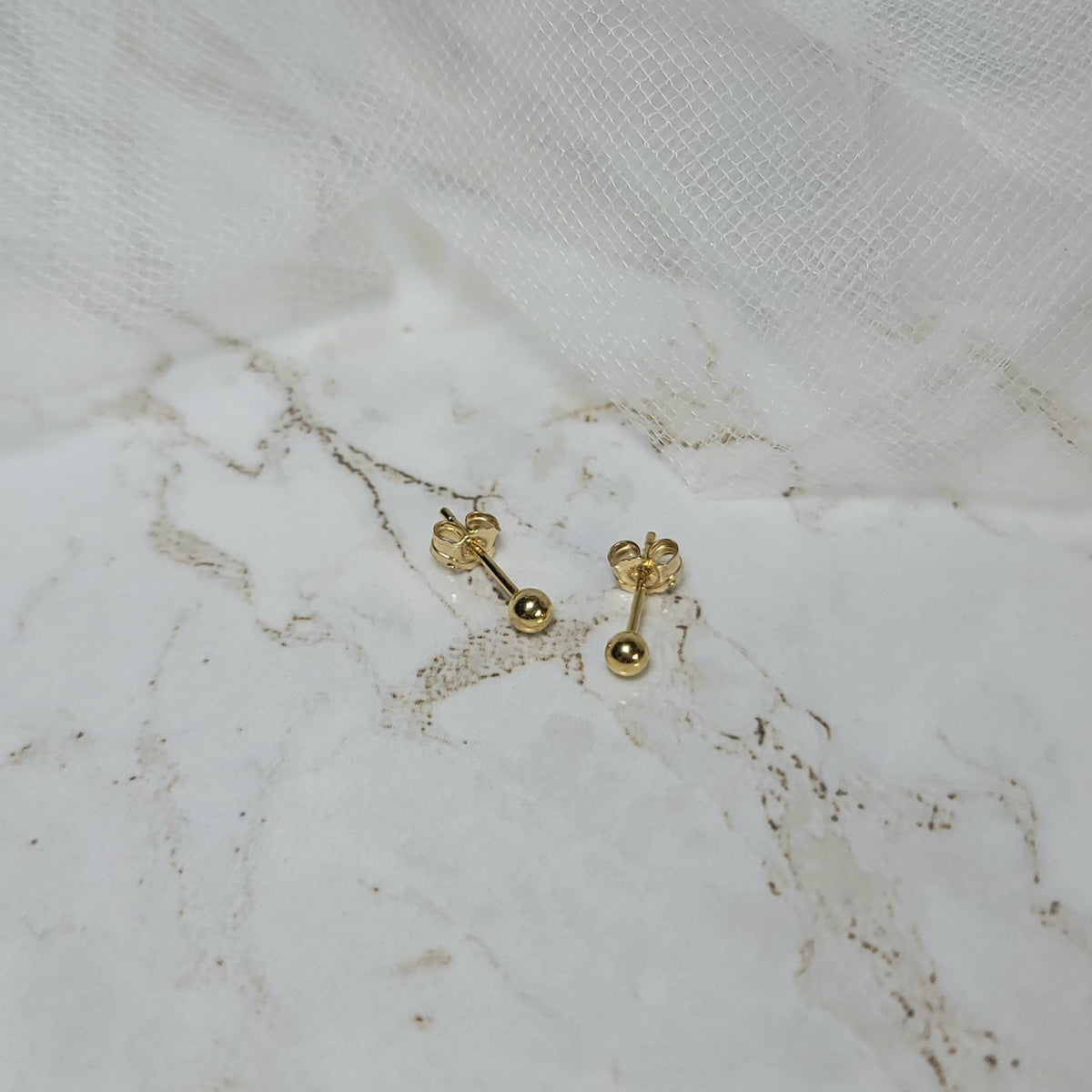 Gold Ball Stud Earrings