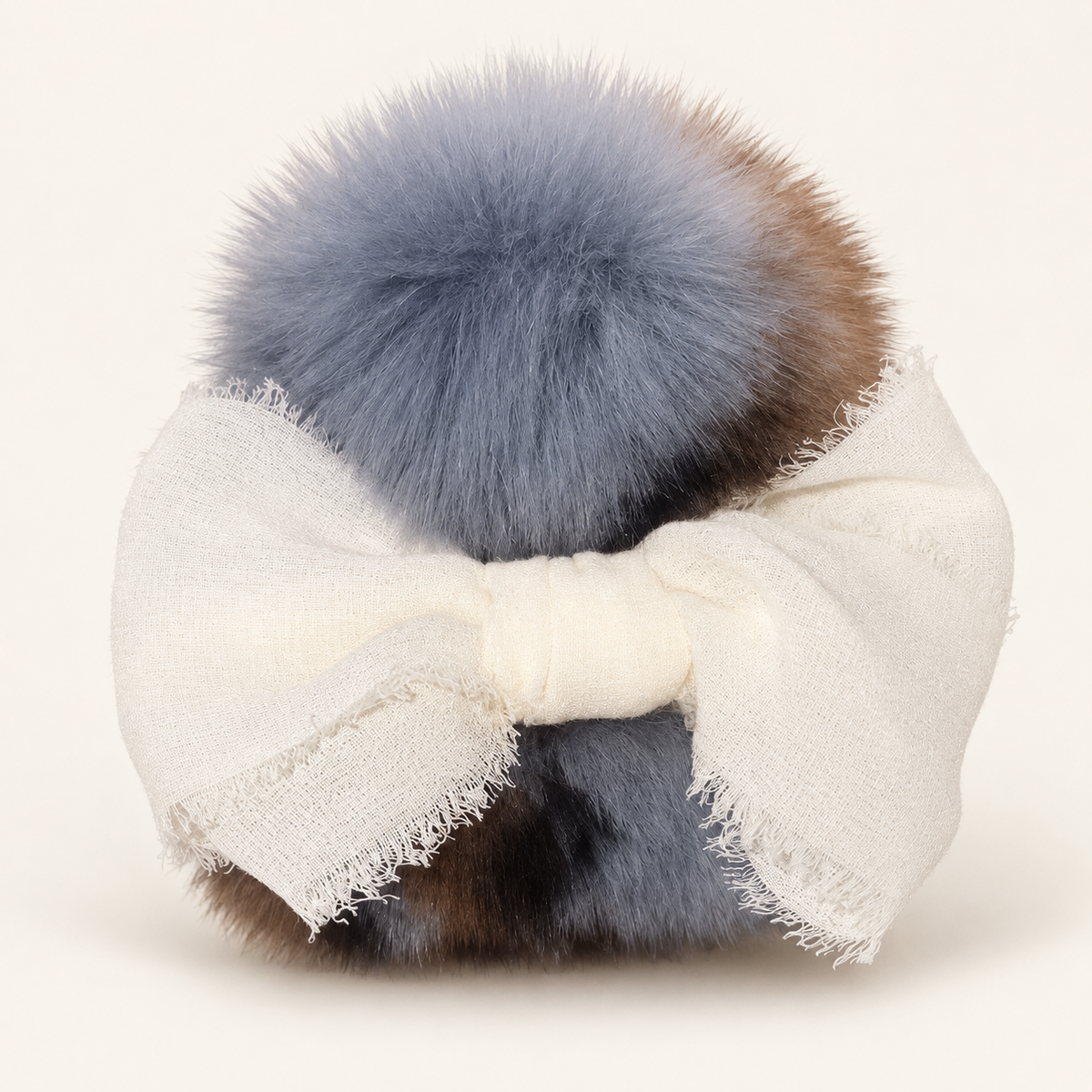 Fur Clawclip with Chiffon Bows