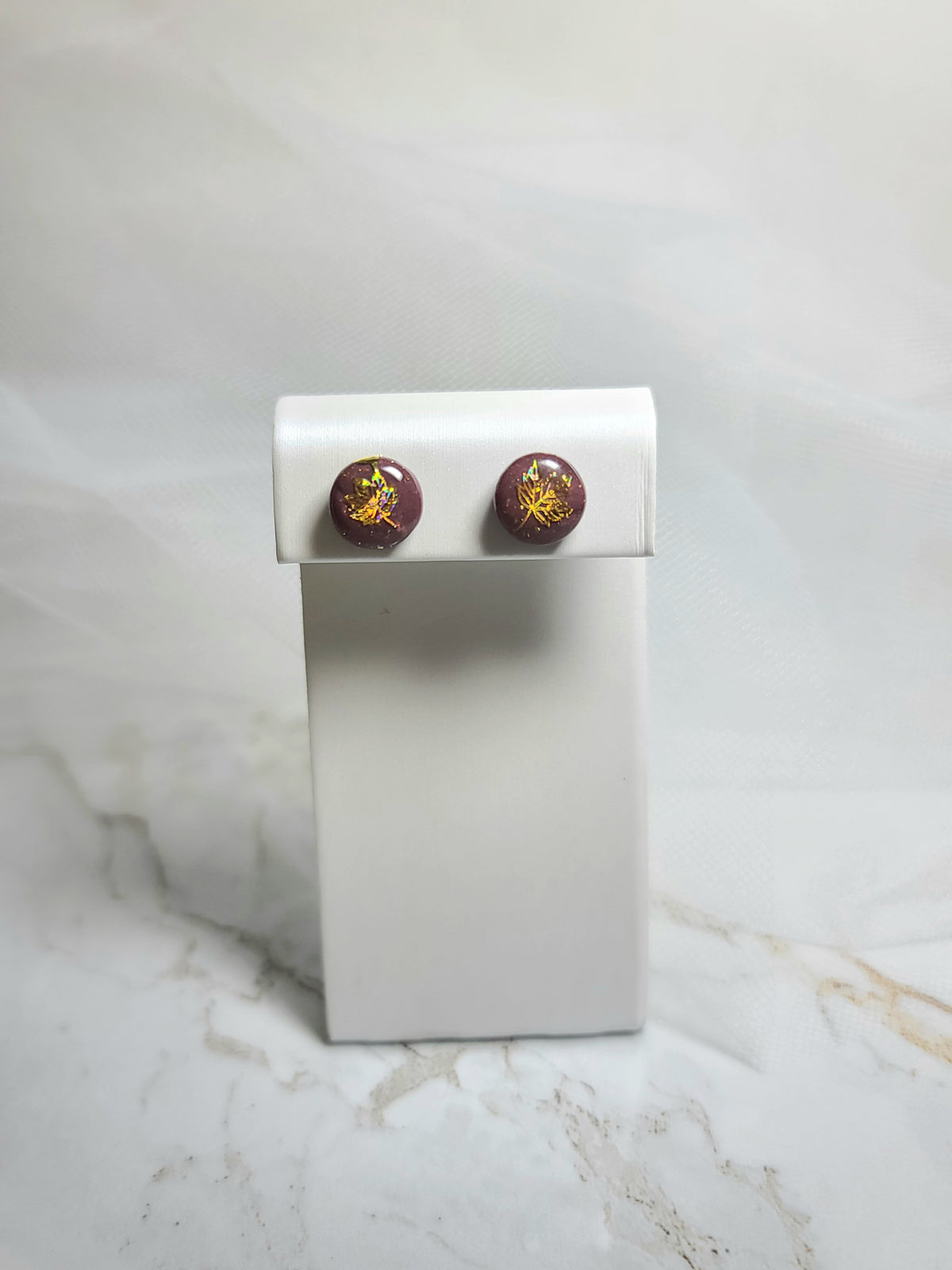 Gold leaf Stud Earrings